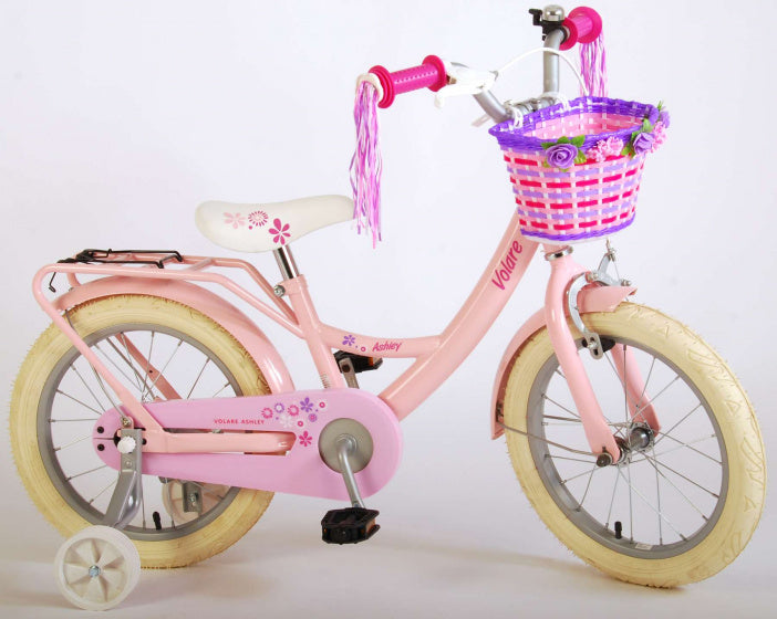 volare ashley kinderfiets - meisjes - 16 inch - roze - 95% afgemonteerd