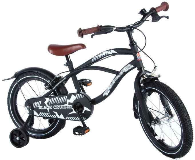 Volare Black Cruiser 16 Inch 25,4 cm Jongens Knijprem Matzwart