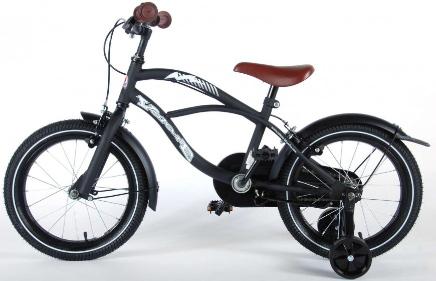 Volare Black Cruiser 16 Inch 25,4 cm Jongens Knijprem Matzwart