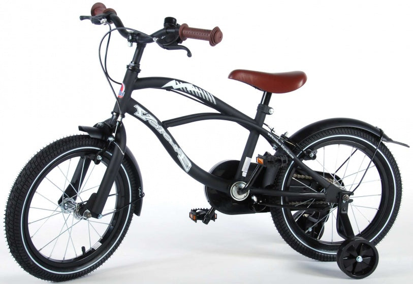 Volare Black Cruiser 16 Inch 25,4 cm Jongens Knijprem Matzwart