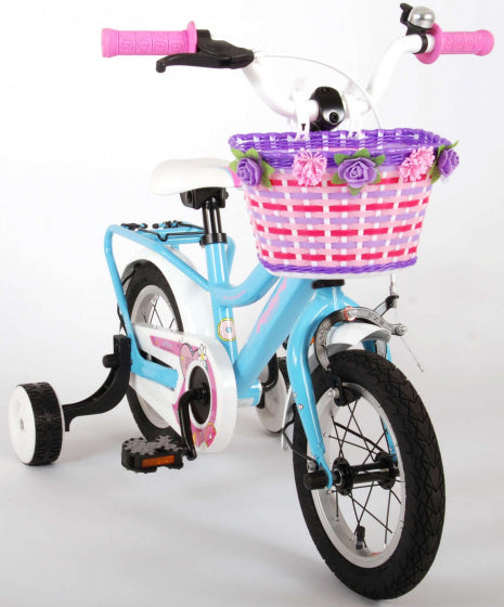 brilliant 12 inch 21,5 cm meisjes terugtraprem lichtblauw wit