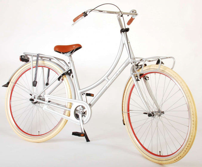 Volare Oma Classic Meisjesfiets - Tiener - 45 cm - lage zadelstand - Mat Zilver
