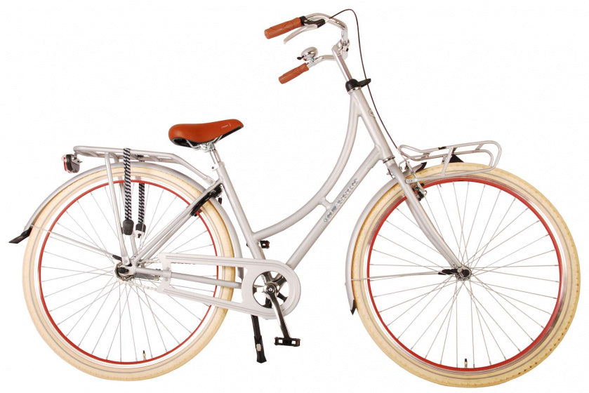 Volare Oma Classic Meisjesfiets - Tiener - 45 cm - lage zadelstand - Mat Zilver
