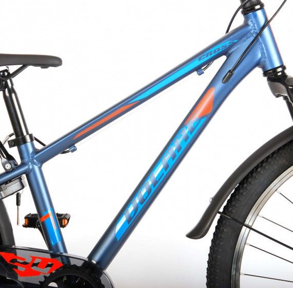 cross 24 inch 31,75 cm jongens 6v v-brakes donkerblauw/oranje