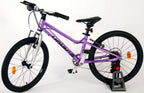 volare dynamic kinderfiets - meisjes - 24 inch - paars - 2 handremmen - 8 versnellingen - prime collection