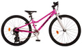 volare dynamic kinderfiets - meisjes - 24 inch - roze - 2 handremmen - 8 versnellingen - prime collection