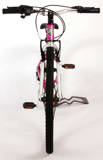 volare dynamic kinderfiets - meisjes - 24 inch - roze - 2 handremmen - 8 versnellingen - prime collection