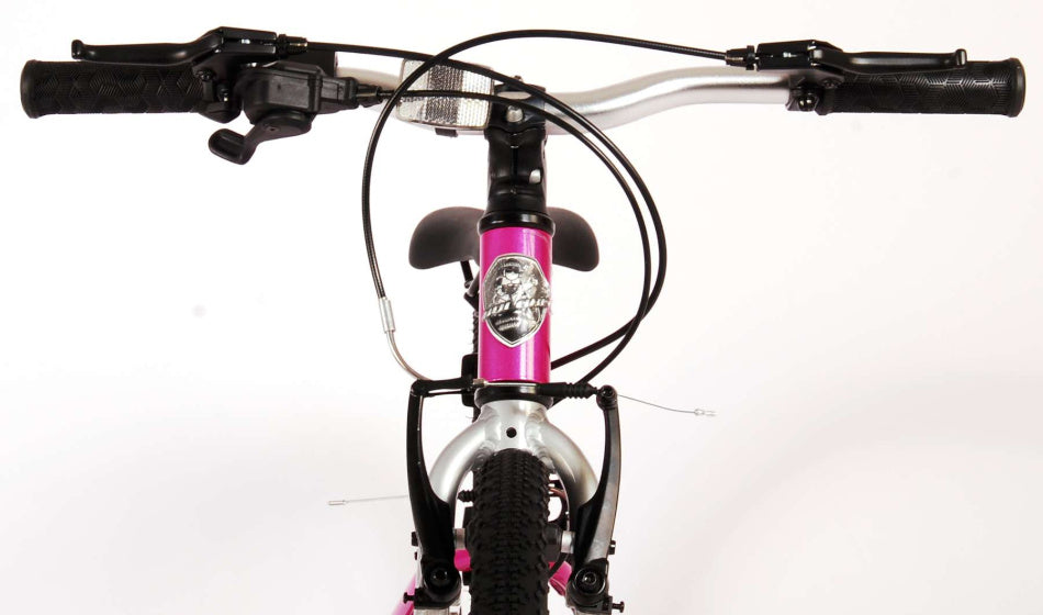 volare dynamic kinderfiets - meisjes - 24 inch - roze - 2 handremmen - 8 versnellingen - prime collection