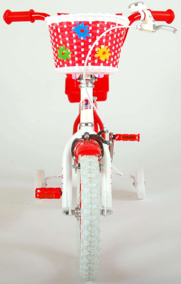 lovely 14 inch 26 cm meisjes terugtraprem rood/wit