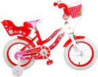 lovely 14 inch 26 cm meisjes terugtraprem rood/wit