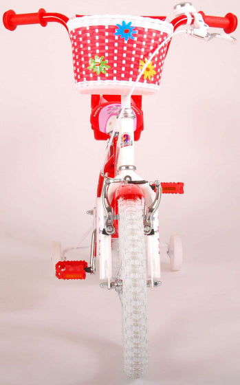 lovely 16 inch 27,5 cm meisjes terugtraprem rood/wit
