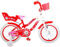 lovely 16 inch 27,5 cm meisjes terugtraprem rood/wit