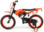 volare motorbike kinderfiets - jongens - 16 inch - oranje - 95% afgemonteerd