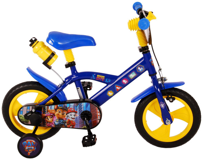 paw patrol kinderfiets - jongens - 12 inch - blauw geel - doortrapper