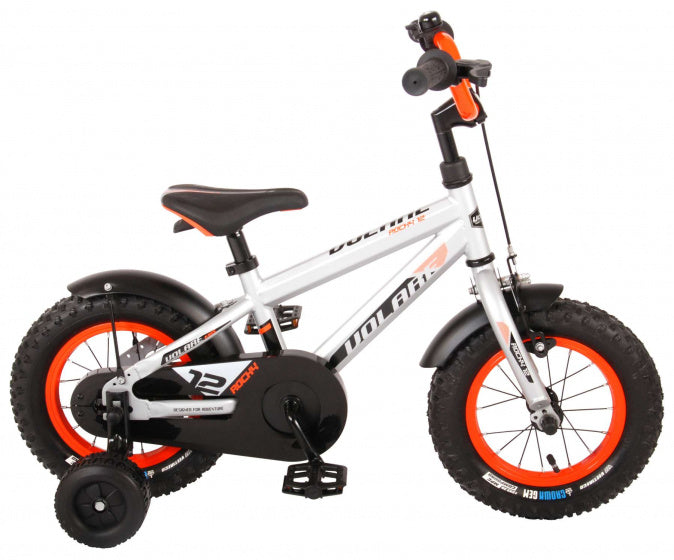rocky 12 inch 21,5 cm jongens terugtraprem zilver oranje