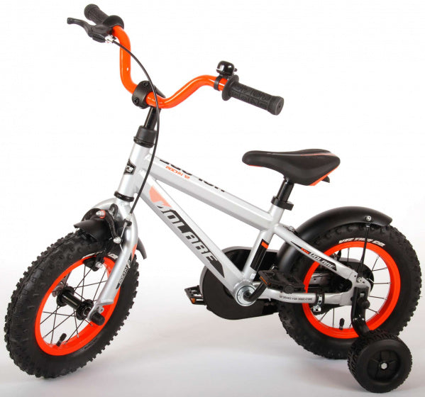 rocky 12 inch 21,5 cm jongens terugtraprem zilver oranje