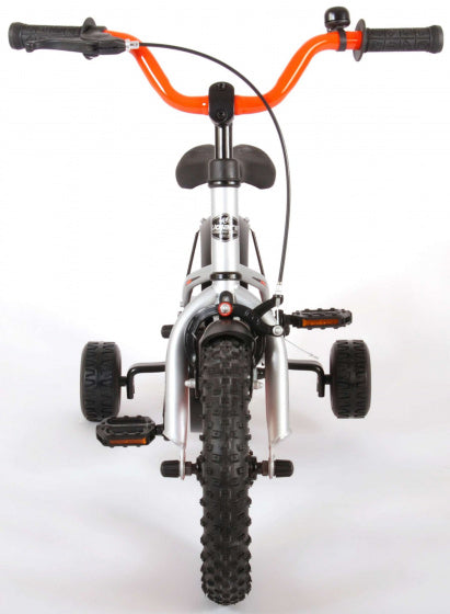 rocky 12 inch 21,5 cm jongens terugtraprem zilver oranje