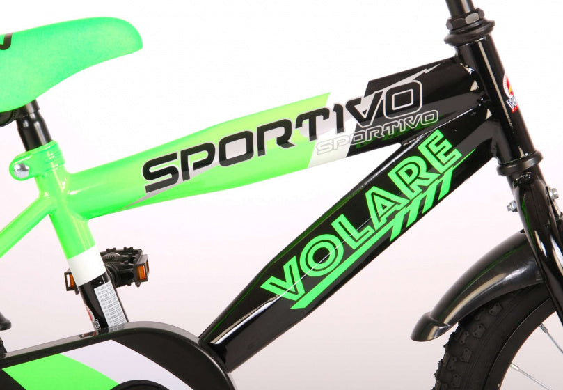 Volare Sportivo Kinderfiets Jongens 16 inch Neon Groen Zwart 95% afgemonteerd