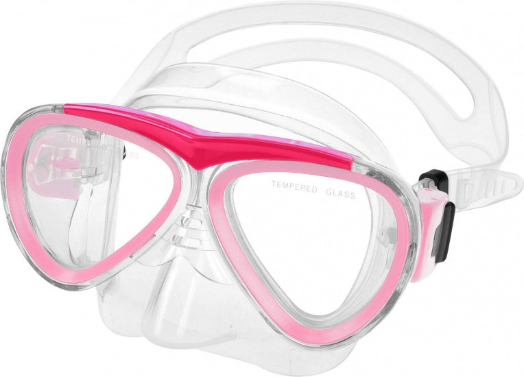 Waimea duikbril - kinderen - roze - lens van gehard glas