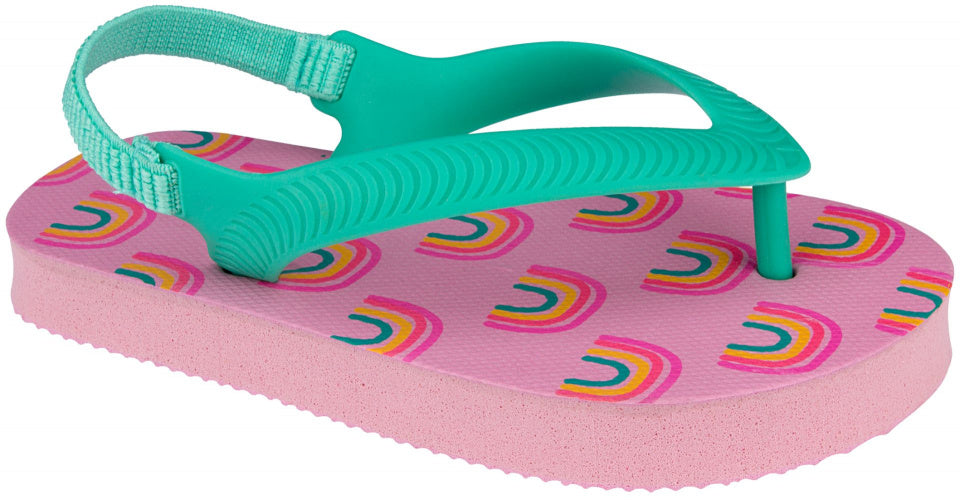 teenslippers Acapulco junior PVC roze/groen maat 22