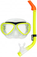 Waimea duikbril met snorkel - kinderen - geel - waterafvoerventiel