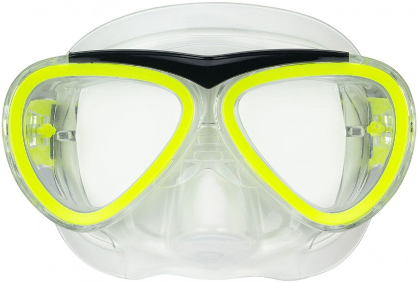 Waimea duikbril met snorkel - kinderen - geel - waterafvoerventiel