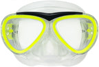 Waimea duikbril met snorkel - kinderen - geel - waterafvoerventiel