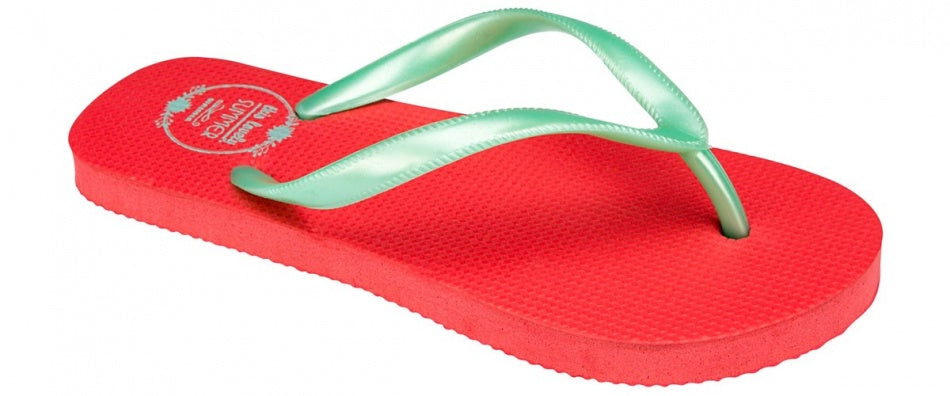 Teenslippers junior print fuchsia groen maat 34