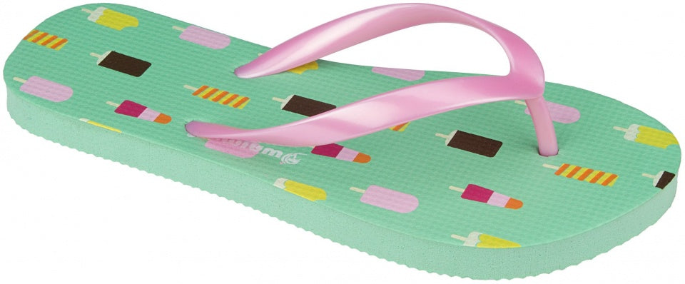 teenslippers Waikiki Beach meisjes mintgroen/roze mt 34