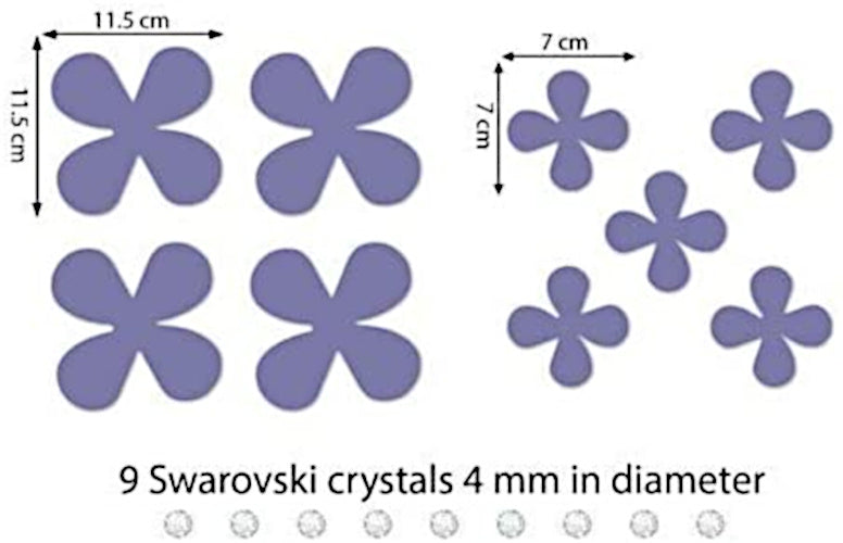 3D-muurstickers Flower PVC lila 18-delig