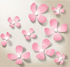 3D muurstickers Flower PVC roze 18-delig