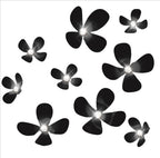 3D-muurstickers Flower PVC zwart 18-delig
