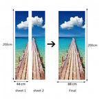 deursticker Strandsteiger 44 x 200 cm PVC blauw/bruin