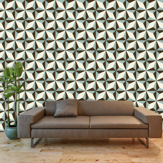muurdecoratie Noordster 54 cm zwart/crème 4 stuks