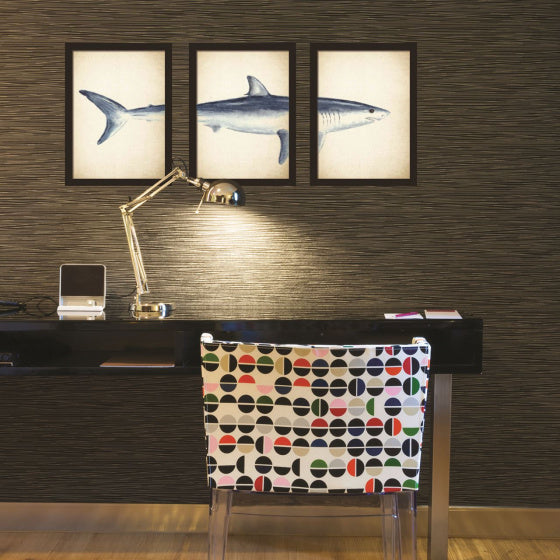 muursticker Haai 40 x 90 cm PVC geel/zwart 3-delig
