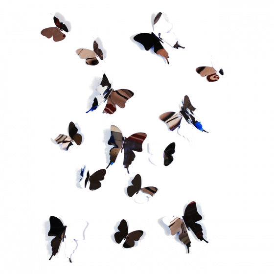 muursticker 3D Vlinders spiegelend 70 x 50 cm PVC