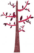 muursticker Boom 180 x 116 cm PVC rood/bruin 12-delig