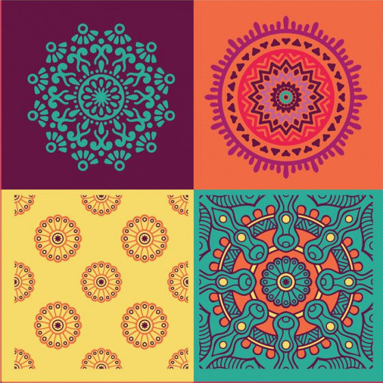 muursticker Caliza 20 cm PVC multicolor 12 stuks