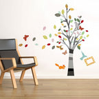 muursticker Boom 132 x 163 cm PVC 2-delig