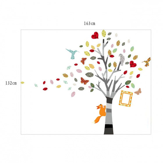 muursticker Boom 132 x 163 cm PVC 2-delig