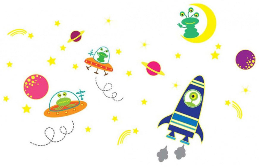 muursticker glow-in-the-dark Galaxy junior PVC 105 cm