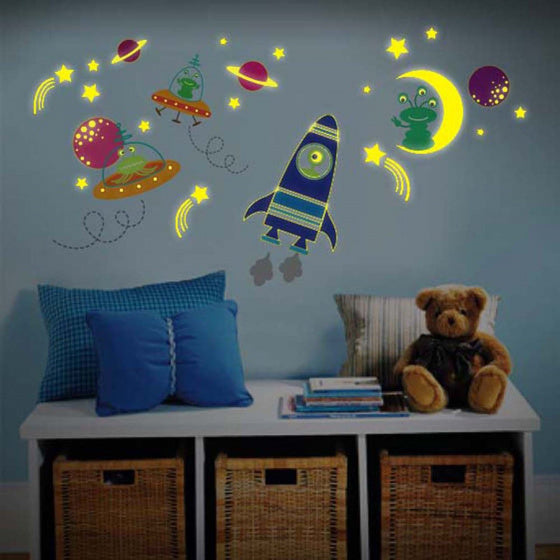 muursticker glow-in-the-dark Galaxy junior PVC 105 cm
