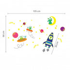 muursticker glow-in-the-dark Galaxy junior PVC 105 cm