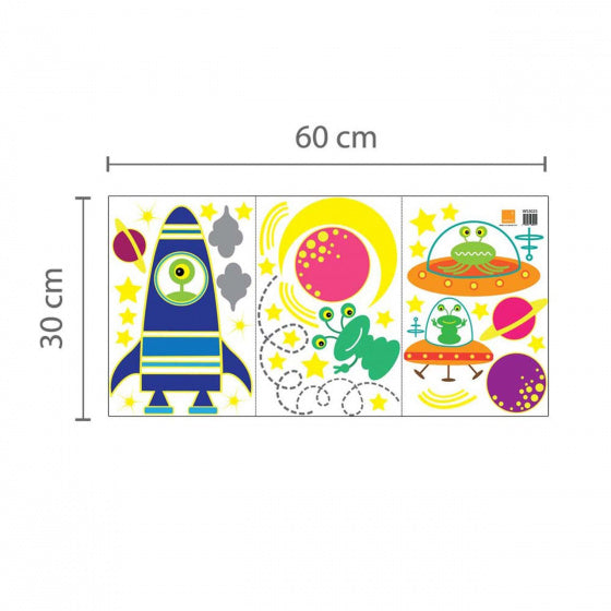muursticker glow-in-the-dark Galaxy junior PVC 105 cm