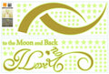 muursticker glow in the dark Love You 140 cm PVC bruin/geel