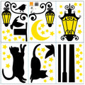 muursticker glow-in-the-dark 220 cm zwart/geel 2-delig
