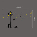 muursticker glow-in-the-dark 220 cm zwart/geel 2-delig