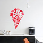 muursticker harten pvc 30 x 60 cm rood 75-delig