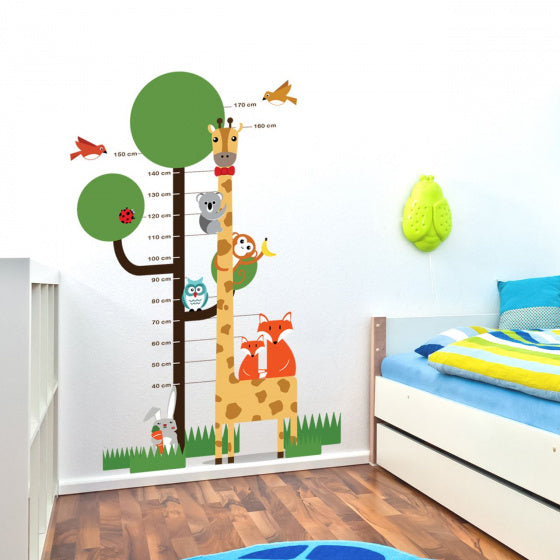 muursticker groeimeter boom junior 188 cm PVC 3-delig