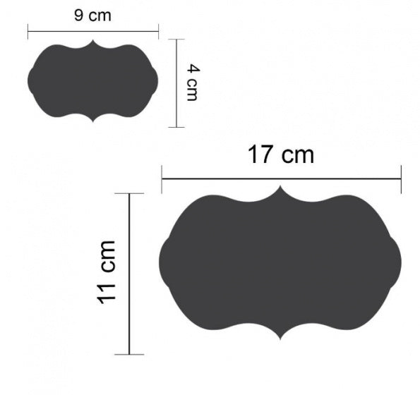 muursticker krijtbord zwarte labels PVC 11-delig
